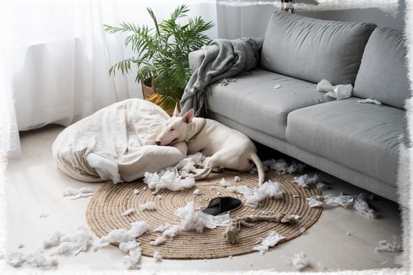 chien fait des bêtises