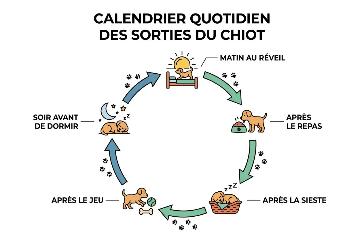 calendrier quotidien pour sortir son chien