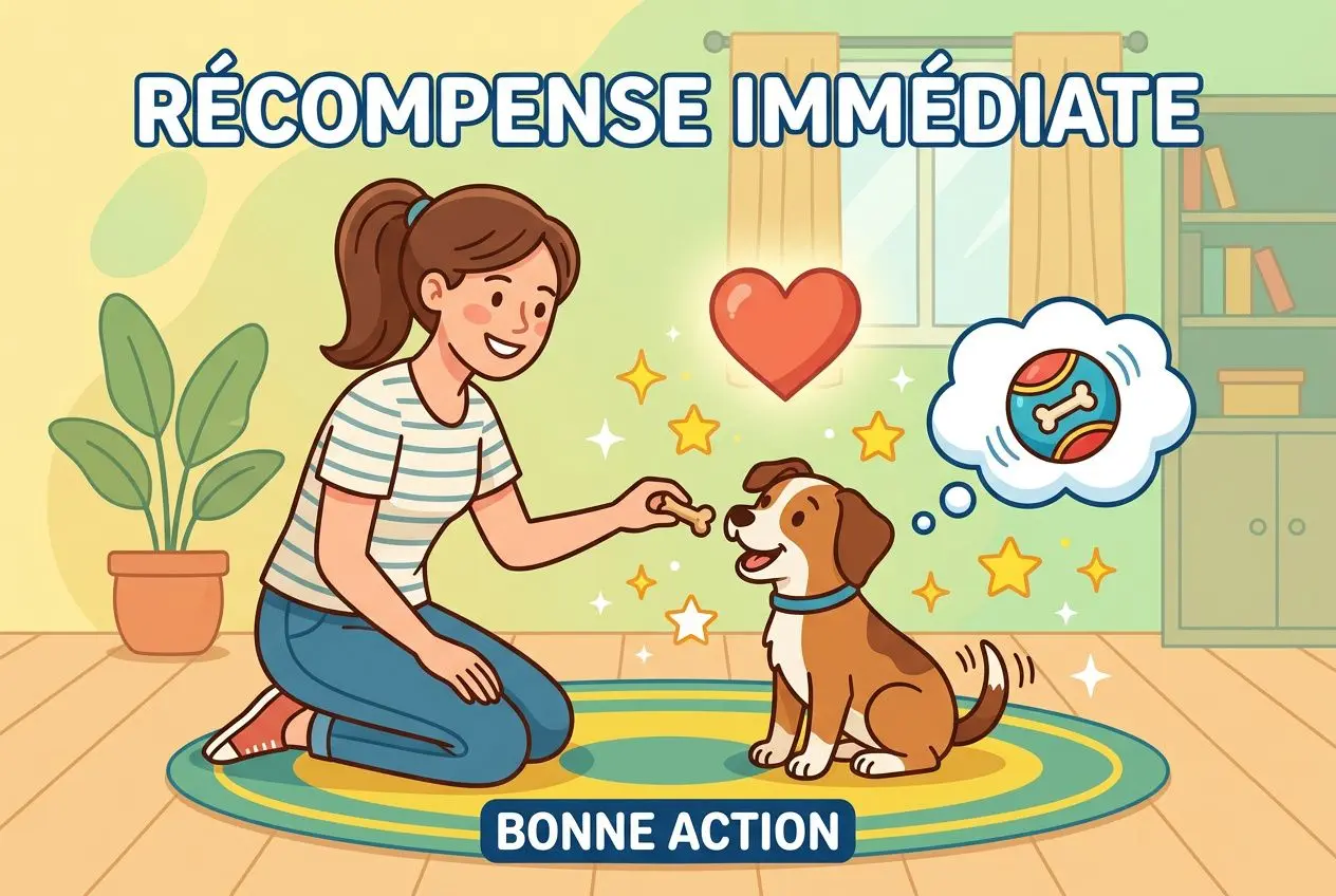 récompense immediate chien illustration